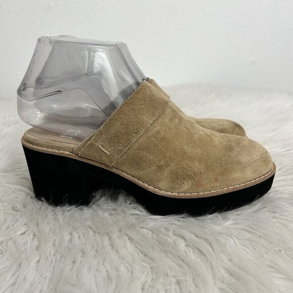 Eileen Fisher Shoes - Eileen Fisher‎ Mules Women’s Size 6.5 M Tan Leather Suede Hiya Slip On Platform